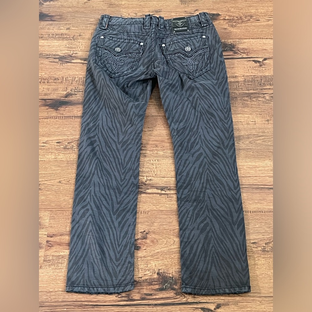 Rock Revival Sheffield Alternative Straight Distressed Jeans Black size W33xL33 - Picture 11 of 13